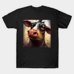 Caricature Abstract Cow T-Shirt